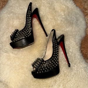 Christian loubouitin Clou Noeud Black Platform Size 38.5